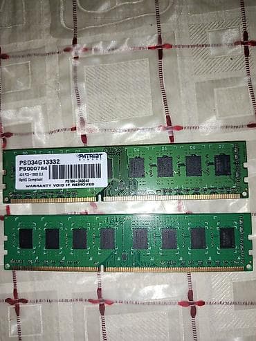 Operativ yaddaş (RAM) Patriot Memory, 8 GB, 1333 Mhz, DDR3, PC üçün, İşlənmiş
