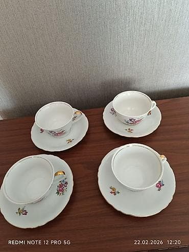 bezekli adlar: Nahar dəsti, rəng - Ağ, Farfor — 8