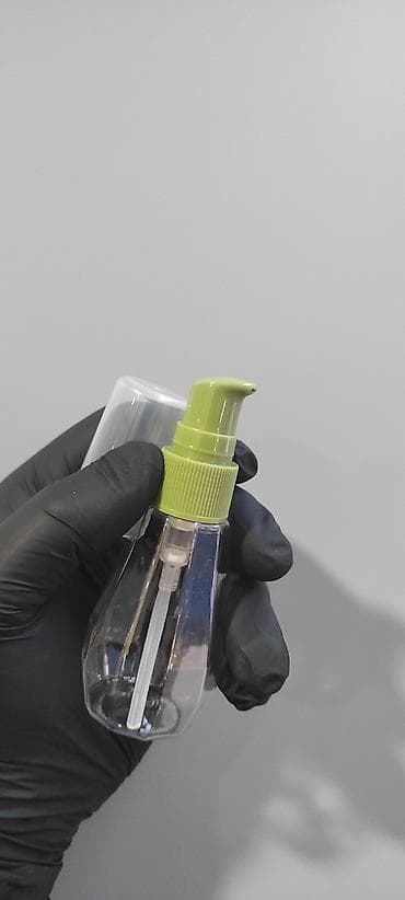 banka alan: Şüşə görünümlü şəffaf plastik pompalı flakonlar - Həcm: təxminən 100 — 8