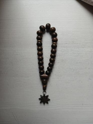 бусы из натурального камня: Taxta muncuqlu təsbeh/aksesuar - Material: tünd rəngli, yəqin ki — 1