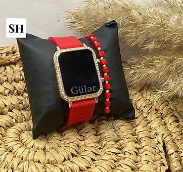 c95 smart saat: Şəxsi ad yazılı zərif smart saat dəsti - Qızılı çərçivəli, daş — 1