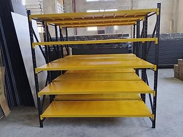 vitrin magaza: Metal anbar rəfi sistemi - Konstruksiya: Qara rəngli möhkəm metal — 2