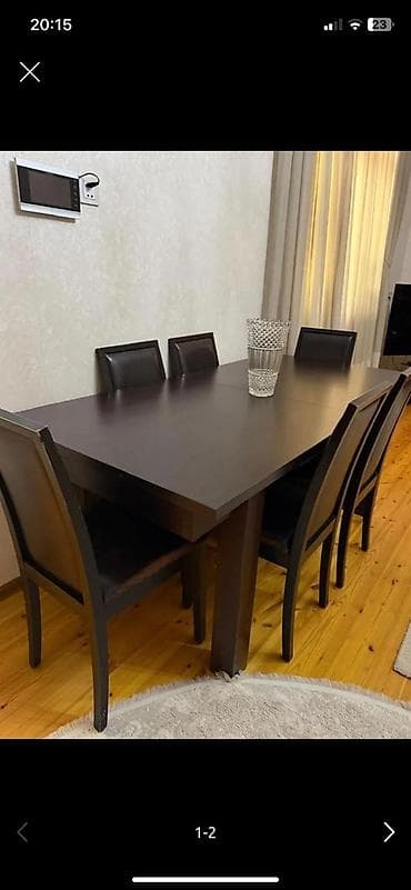 Qonaq otağı üçün, İşlənmiş, Kvadrat masa, 6 stul — 1