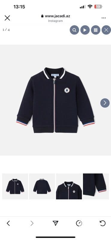 kapsonlu koynekler: Jacadi jaket 12-18 ay Uşaq üçün klassik bomber üslublu — 1