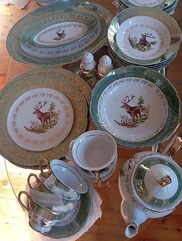 cay servisi: Nahar dəsti, rəng - Qızılı, Farfor, 6 nəfərlik, Çexiya — 3