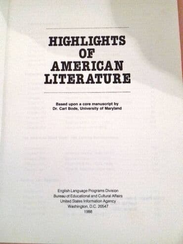 ədəbiyyat 5 ci sinif dərslik pdf: "Highlights of American Literature" kitabı. Kitab "Amerika — 3