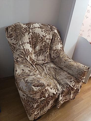 İşlənmiş, Divan, 2 kreslo, Divan, Bazasız, Açılmayan