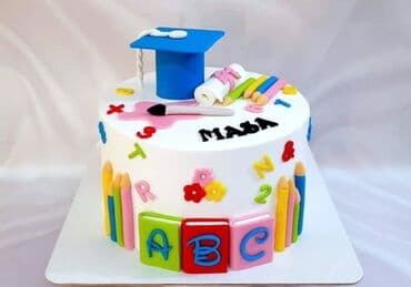 şəkilli tort: Məktəb mövzulu bəzəkli tortlar – “Bilik Günü”, “İlk dərsin mübarək” — 3