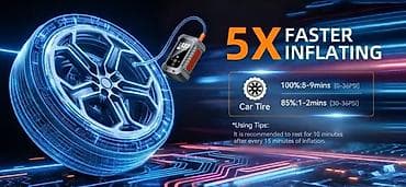 Aksesuarlar və tüninq: Portativ akkumulyatorlu hava kompressoru – smart ekranlı, yüksək — 5