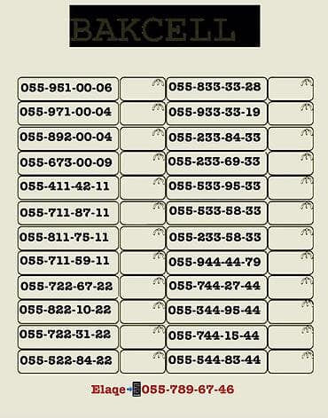 telefonlar yeni: Nömrə: ( 055 ) — 1