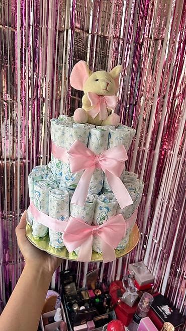 ✨🩷Sifarişlə pampers (bez) tortları.🩷✨ İstənilən formada düzəldilir