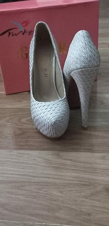 nabuk ayaqqabi: GUERO Turkey qadın tuflisi - Rəng: açıq boz/ağ tonlarda - Üst hissə — 5