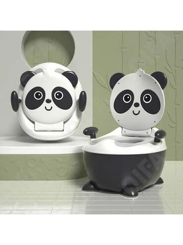 plastik qab: Uşaq tualet qabı – panda dizaynlı, qapaqlı və tutacaqlı model - — 3