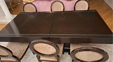 sdollar: Qonaq otağı üçün, İşlənmiş, Kvadrat masa, 6 stul — 1