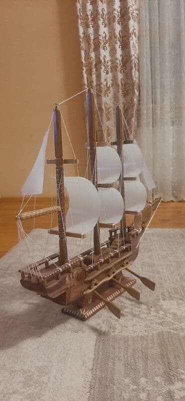 антикварные часы настенные: Taxta yelkənli gəmi maketi - Material: tamamilə ağacdan hazırlanmış — 5