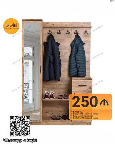Dahliz dolabı – LA MINI dizaynı - Material və üslub: taxta