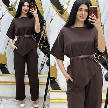 partalar: İki parça qadın dəsti – bluz və şalvar - Model: rahat kəsimli — 3