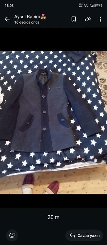 polo kurtka: Kişi jaketi – tünd boz və qara rəng kombinasiyası - Model: düyməli — 1