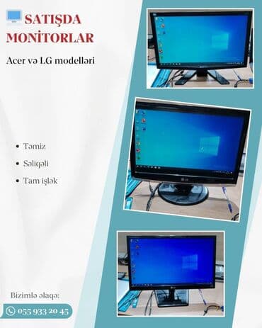 🖥️ SATIŞDA MONİTORLAR 🔸 Acer və LG modelləri 🔸 Tam işlək, real şəkildə