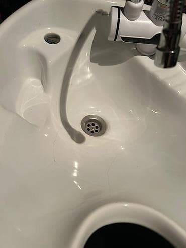 ceviz: Salon üçün saç yuma komplekti - Seramik baş yuma lavabosu – boyun — 2