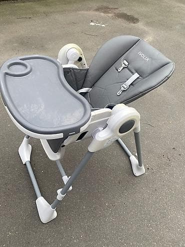 Uşaq yemək stulu – IVOLIA, boz-ağ rəngli, çoxfunksiyalı model — 3