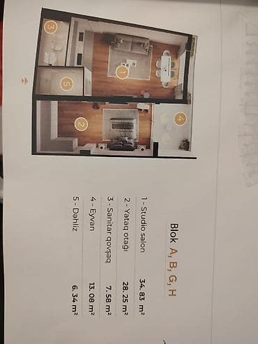 evler satdiq: Biləcəri, 2 otaqlı, Yeni tikili, m. Avtovağzal, 90 kv. m — 5