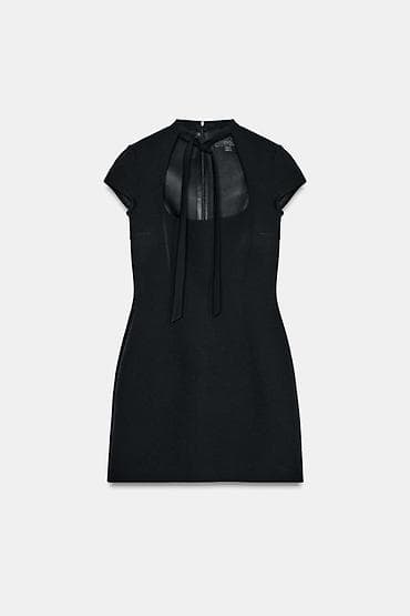 Qara mini don Zara– kvadrat dekolte və bağlama detalı .Təzədi. -