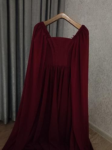 xari bulbul simvolu: Bordo-şərab tonlarında uzun ziyafət geyimi 1dəfə geyinilib dərzi — 2