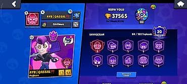 oyun cd: Brawl Stars oyunu üçün yüksək səviyyəli hesab - Kupa yolu: 37,565 (ən — 1