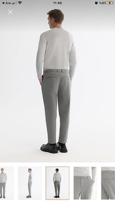 paltar kisi: Məhsul: Kişi şalvarı - Rəng: Açıq boz - Kəsim: Düz/silim fit, dizdən — 3