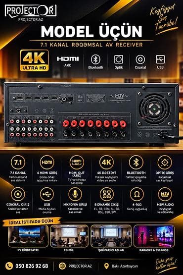 mikrofon mini: MJV Audio CK7.1 – 7.1 kanal rəqəmsal AV receiver - 4K Ultra HD — 1
