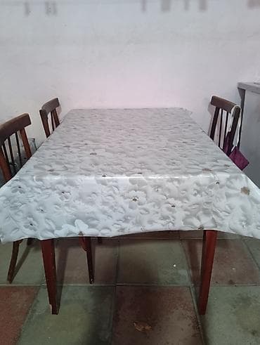 Mətbəx üçün, Açılmayan, Dördbucaq masa, 4 stul — 1