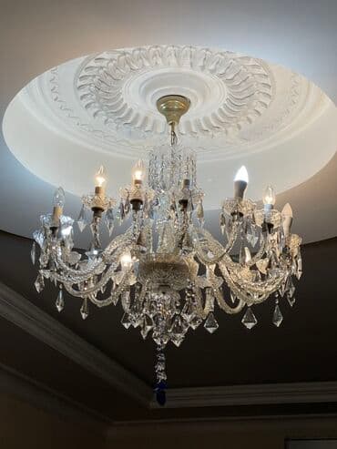 lyustralar 2022: Çılçıraq, 10 və daha çox lampa, Xrustal — 1