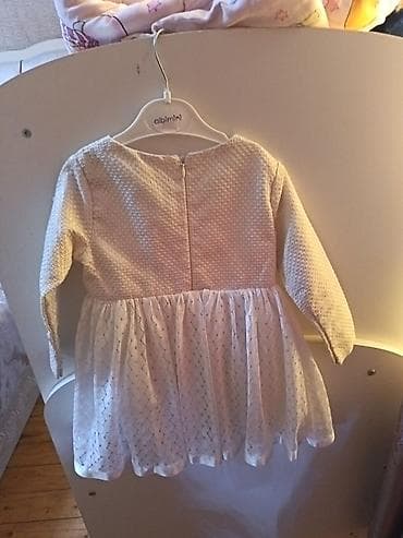 don modelleri: Qız uşağı üçün zərif paltar - Rəng: krem/ivori - Uzun qollu — 2