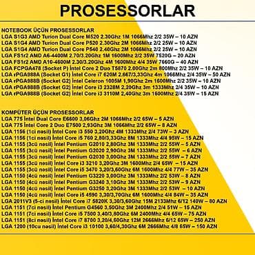Prosessorlar Notebook üçün Prosessorlar ⭐LGA S1G3 AMD Turion Dual Core