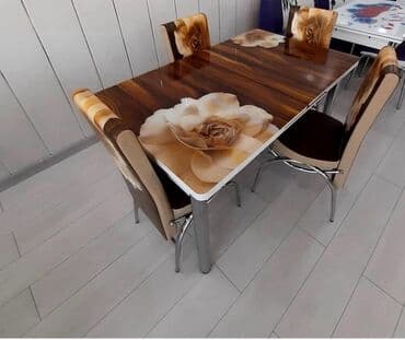 metbex stullari: Mətbəx üçün, Yeni, Açılan, Dördbucaq masa, 4 stul — 9