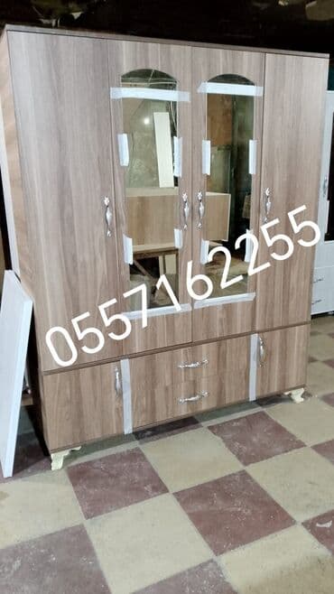 ikinci əl şkaf: Yeni, 4 qapılı Düz dolab, Dolab-asılqan — 2