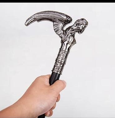 Ходунки, костыли, трости, роллаторы: Qara rəngli, gümüşü rəngli qulp ilə bəzədilmiş əsa. Əsanın qulpu qadın — 2