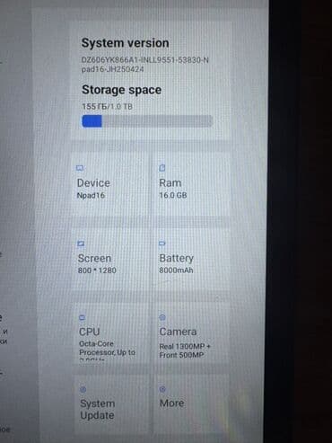 Kasalar: Nodizz Npad16 planşet Yaxsi veziyyetdedir.Ekranda qoruyucu plyonkasi — 5