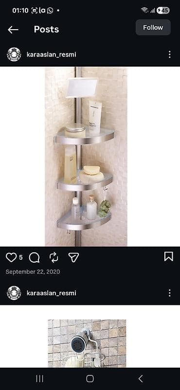 Hamam rəfi, Corner shelf