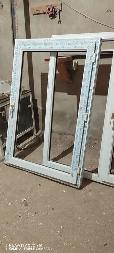 стекло: Б/у Двухкамерное Пластиковое окно, Ширина: 120 см, Длина: 144 см — 7