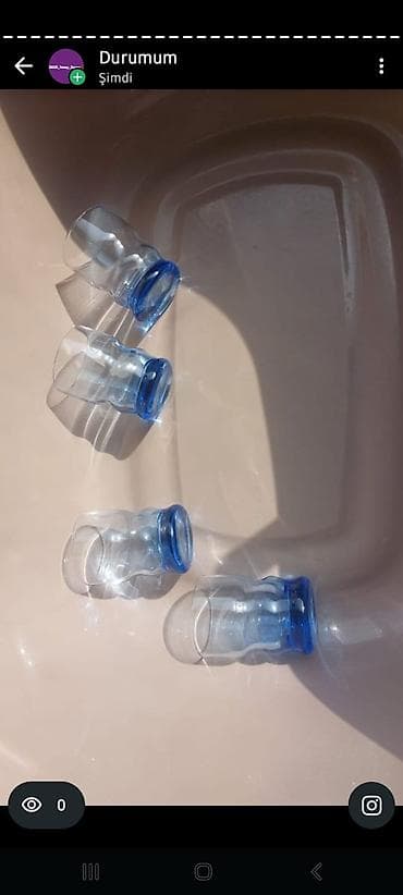 meduza qab: Stəkanlar, rəng - Mavi, Şüşə — 2