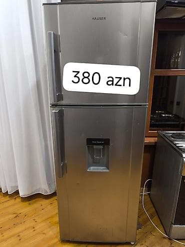 Soyuducular: İşlənmiş 2 qapılı Hauser Soyuducu Satılır, rəng - Gümüşü, Dispenserli — 1