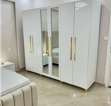 угловой шифоньер в спальню: Новый, Распашной, 2 двери Прямой шкаф, Гардеробный шкаф, Азербайджан — 35