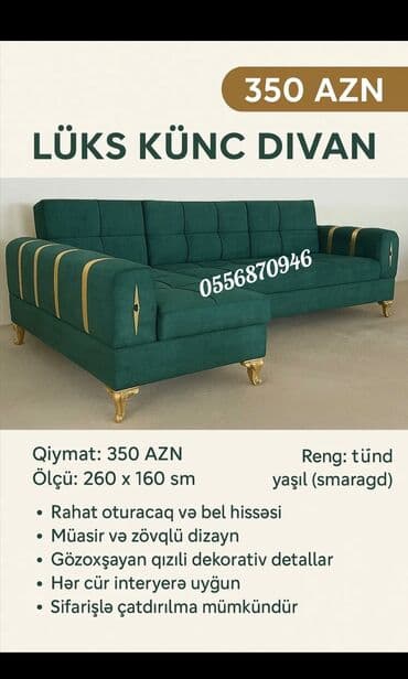 mətbəx ucun divan: Künc divan, Yeni, Açılan, Bazalı, Parça, Şəhərdaxili pulsuz çatdırılma — 5