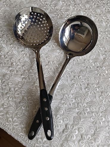 Paslanmayan poladdan 2-li mətbəx dəsti - 1 ədəd ləpəli kepçe — 3