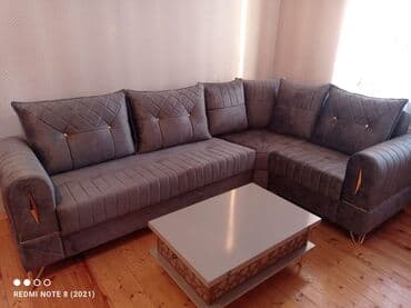 Divan və masa dəstləri: Künc divan, Yeni, Açılmayan, Bazasız, Vеlur parça, Pulsuz çatdırılma — 2