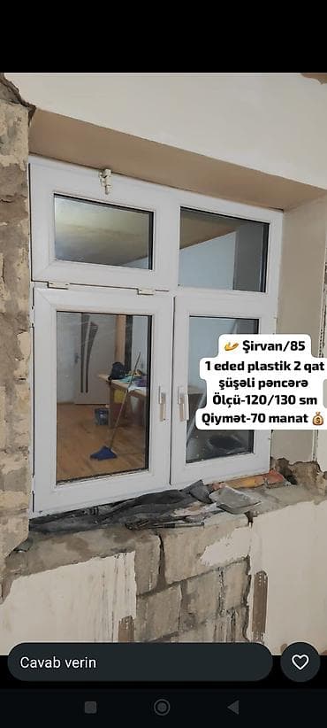 r 15 4 bolt: Plastik qapı və pəncərə məhsulları - 3 ədəd plastik qapı: ölçü 206x88 — 3