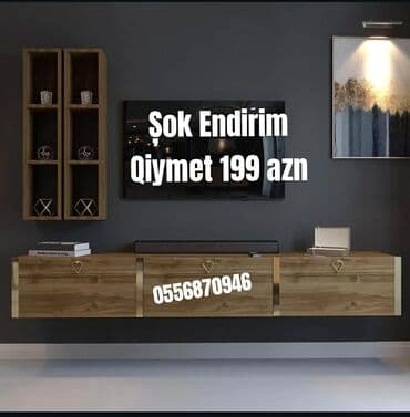 kombi şkaf: Yeni, Düz TV altlığı, Polkalı, Laminat, Azərbaycan — 7