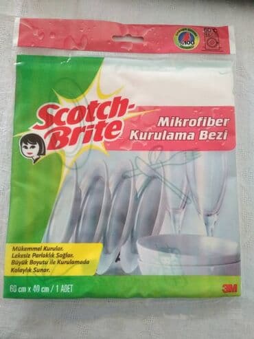 bağ setkasi: 3M Mikrofiber qurulama bezi, ölçüləri 60mmx40mm.Bir paçkası AZN — 1